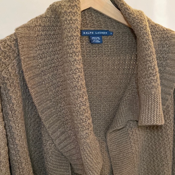 Ralph Lauren Blue Label, Chunky, Light Brown Tie Sweater, Size S - Picture 9 of 12